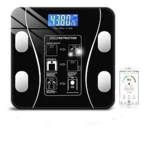 Balança Corporal Digital Bioimpedancia Bluetooth Cor Preto