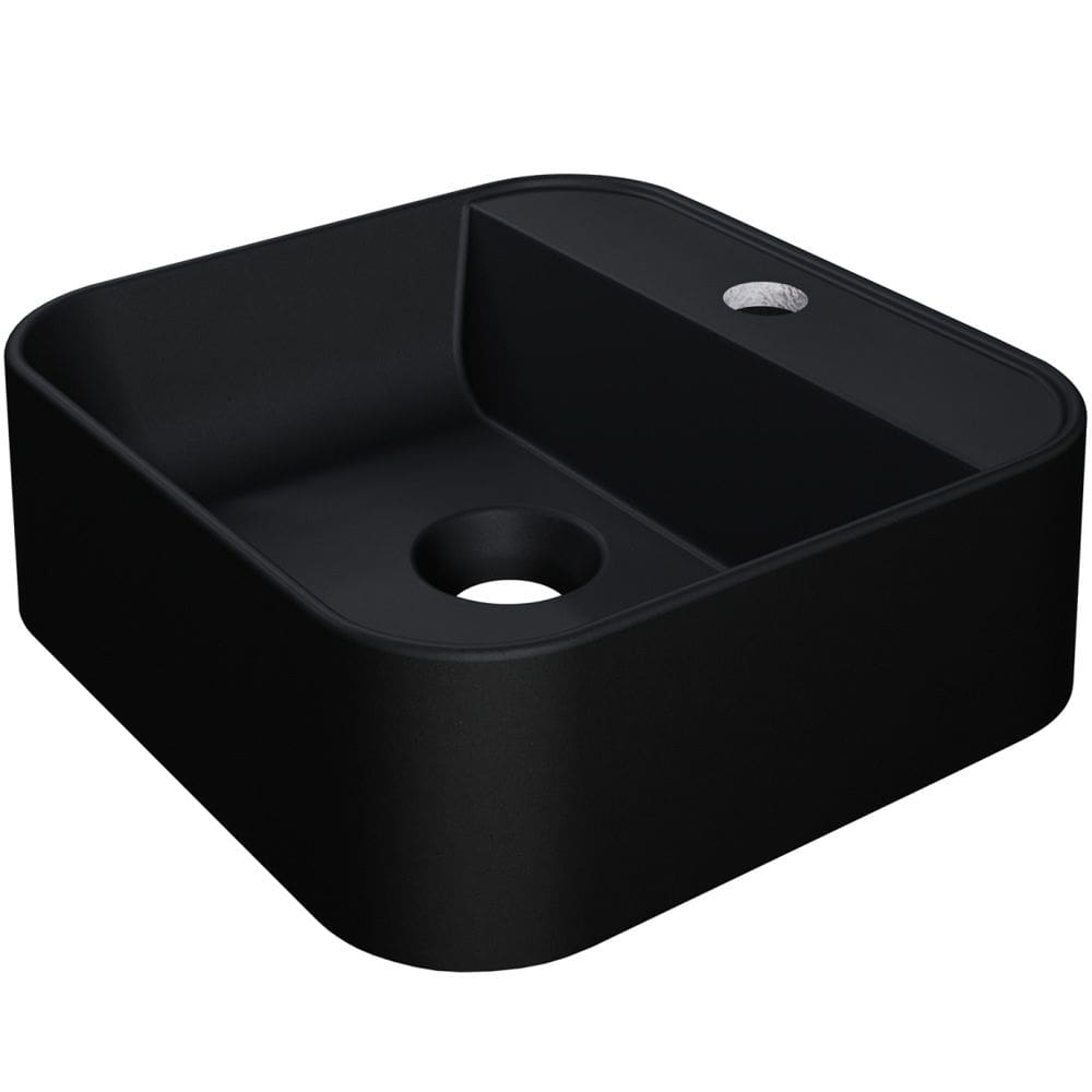 Cuba de Apoio Quadrada Para Banheiro Lavabo C01 QA31W Preto Matte Fosca - Lyam