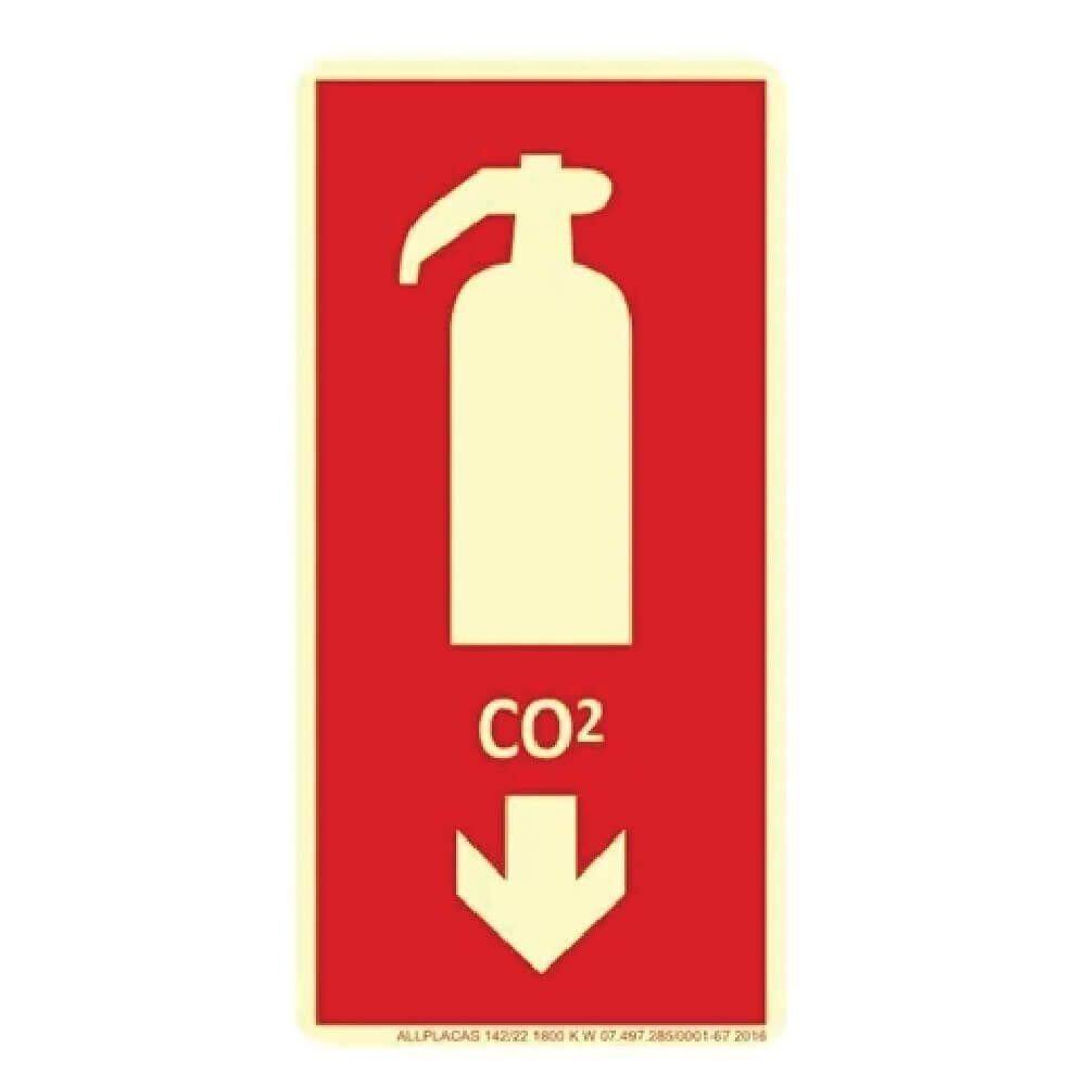 Placa E5 Extintor Co2 10cm X 20cm