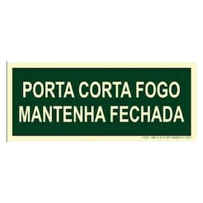 Placa M3 Porta Corta Fogo Matenha Fechada