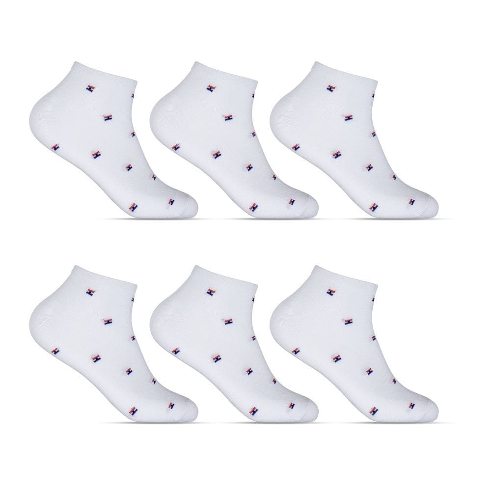 Kit 6 Pares Meias Invisível Algodão Hoahi Branco com Detalhe