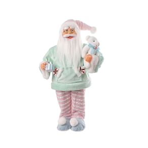 Papai Noel De Pijama Em Pé Verde Rosa 30cm Florarte