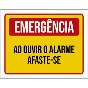 Kit 5 Placas Emergência Ao Ouvir Alarme Afaste-Se 36X46