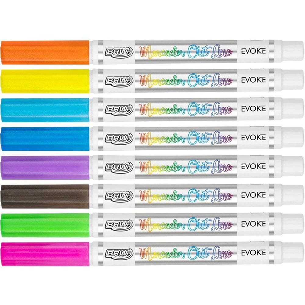 Marcador Artistico Evoke Outline 8 Cores