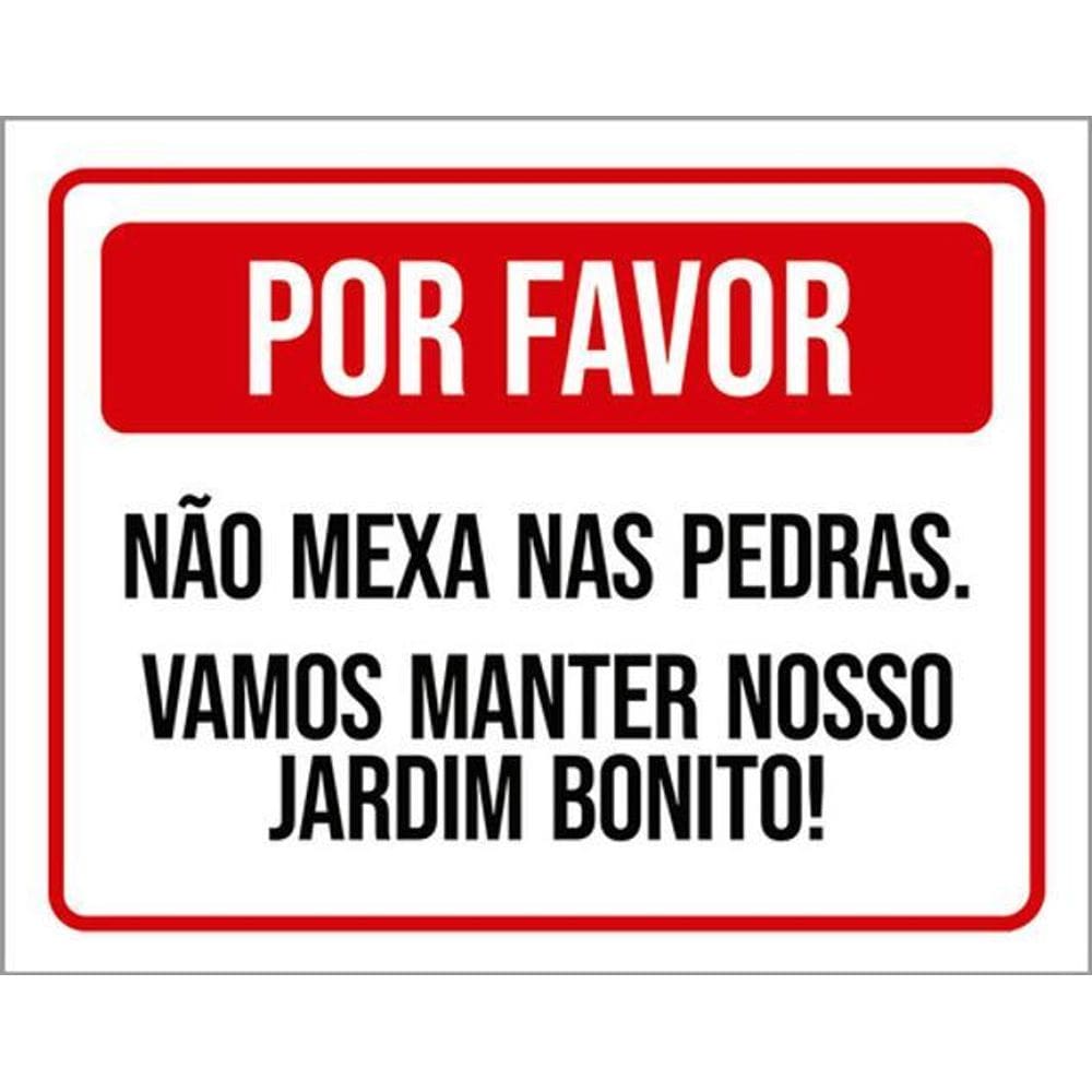 Kit 5 Placas Não Mexa Nas Pedras Manter Jardim Bonito