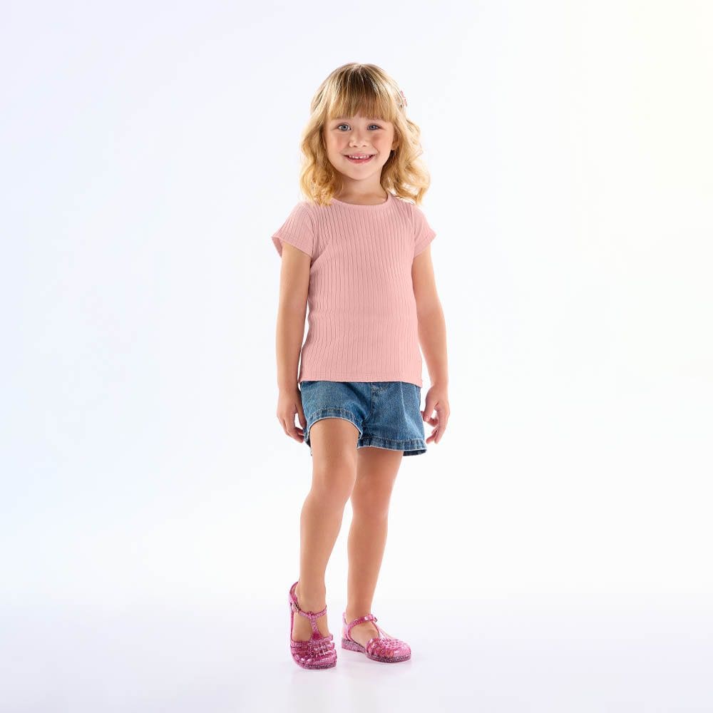 Blusa Primeiros Passos Menina - Rose - 50603-11