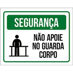 Kit 5 Placas De Segurança - Não Apoie No Guarda Corpo