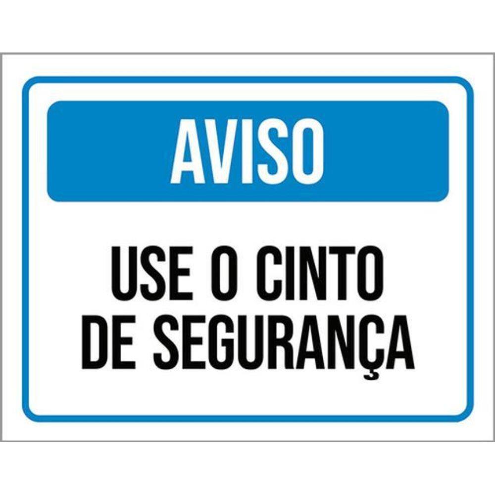 Kit 5 Placas Sinalização - Aviso Uso Cinto De Segurança