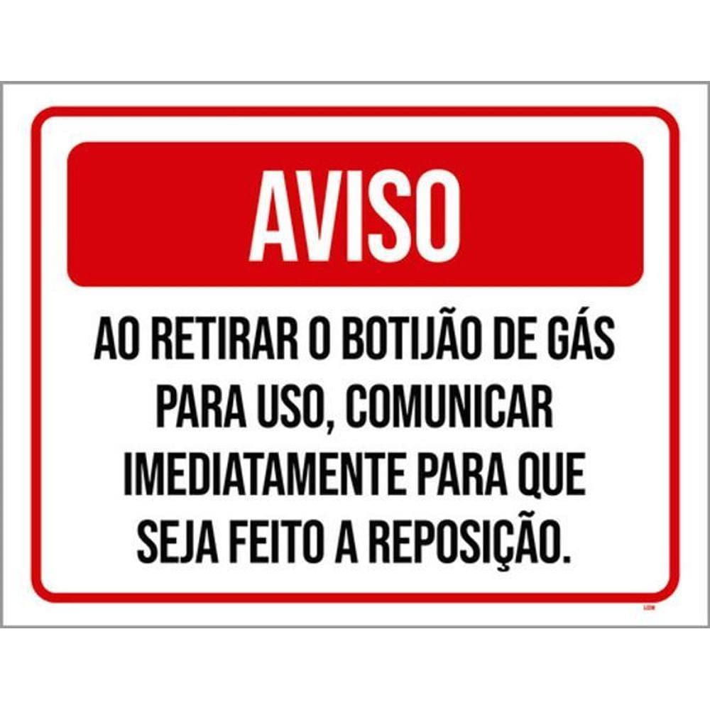 Kit 5 Placas Aviso Retirar Botijão Gás Comunicar
