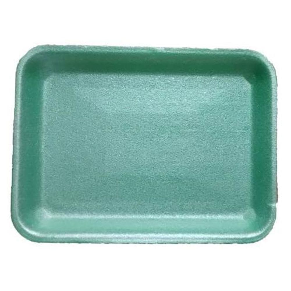 Kit 400 Bandeja De Isopor Verde B02 Rasa - 21X14X1,8Cm