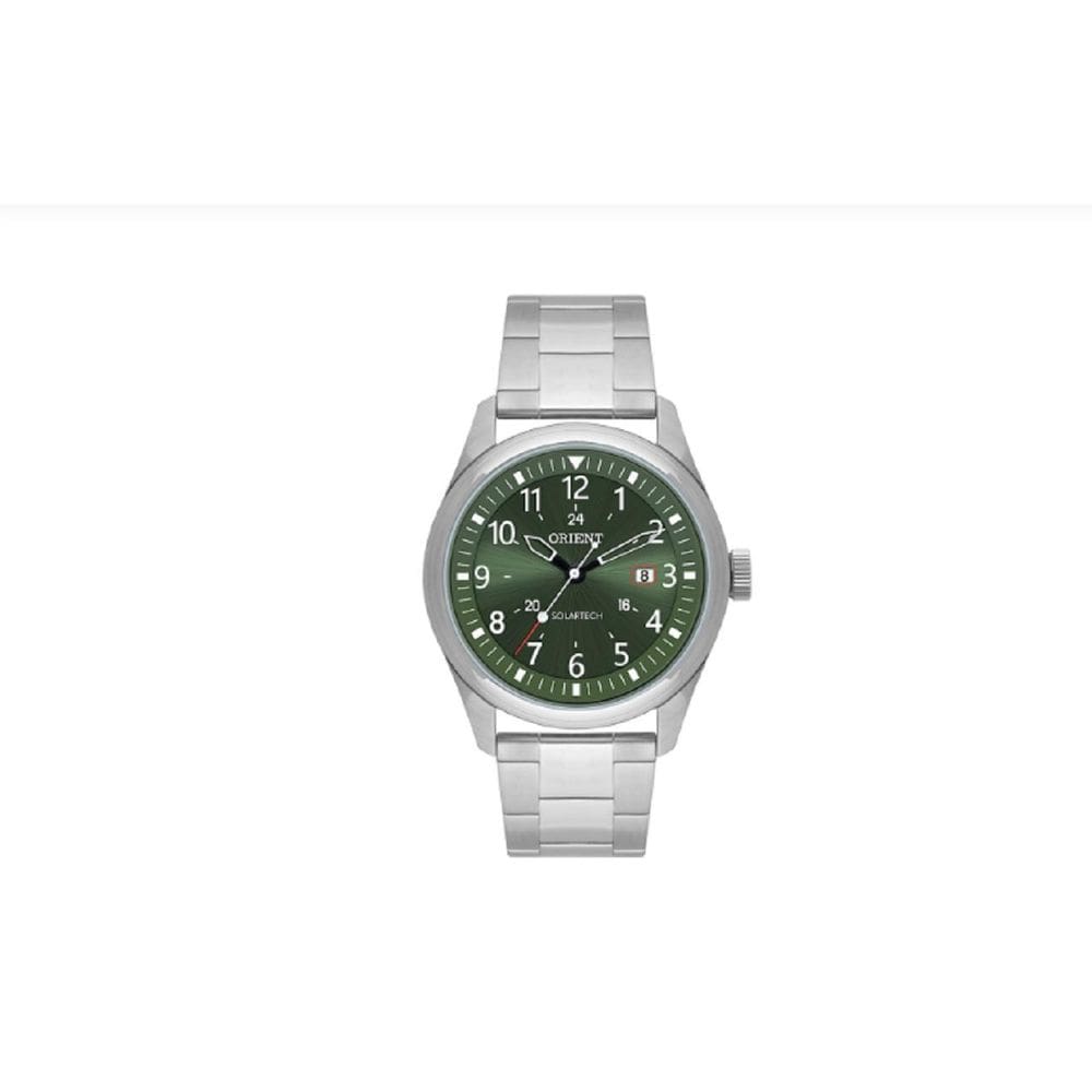 Relogio Orient Masculino Solar Prata Verde Mbss1446 E2Sx
