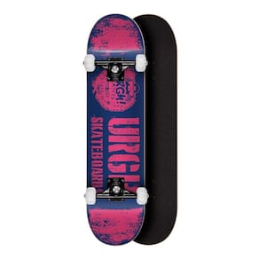 Skate Montado Profissional Urgh Marfim 8 Spray Marinho