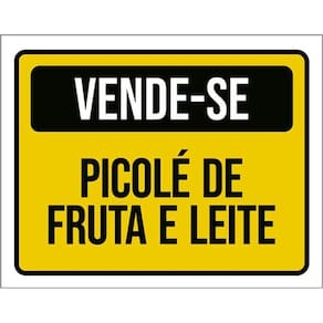 Kit 5 Placas Vende-Se Picolé Fruta E Leite 36X46