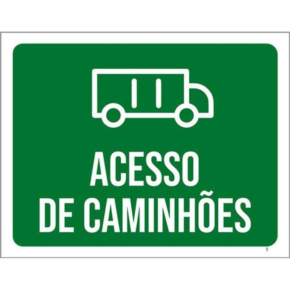 Kit 10 Placas Acesso Caminhões Desenho