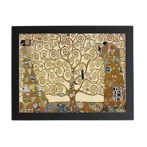 A Árvore Da Vida Gustav Klimt Quadro Moldura Preta 60X40Cm