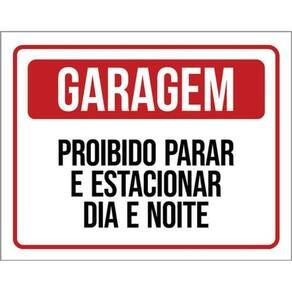 Kit 5 Placas De Sinalização - Garagem Proibido Estacionar