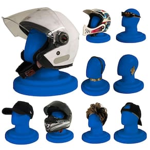 Suporte Manequim Expositor Baixo Azul Esc. Capacete Boné Ace
