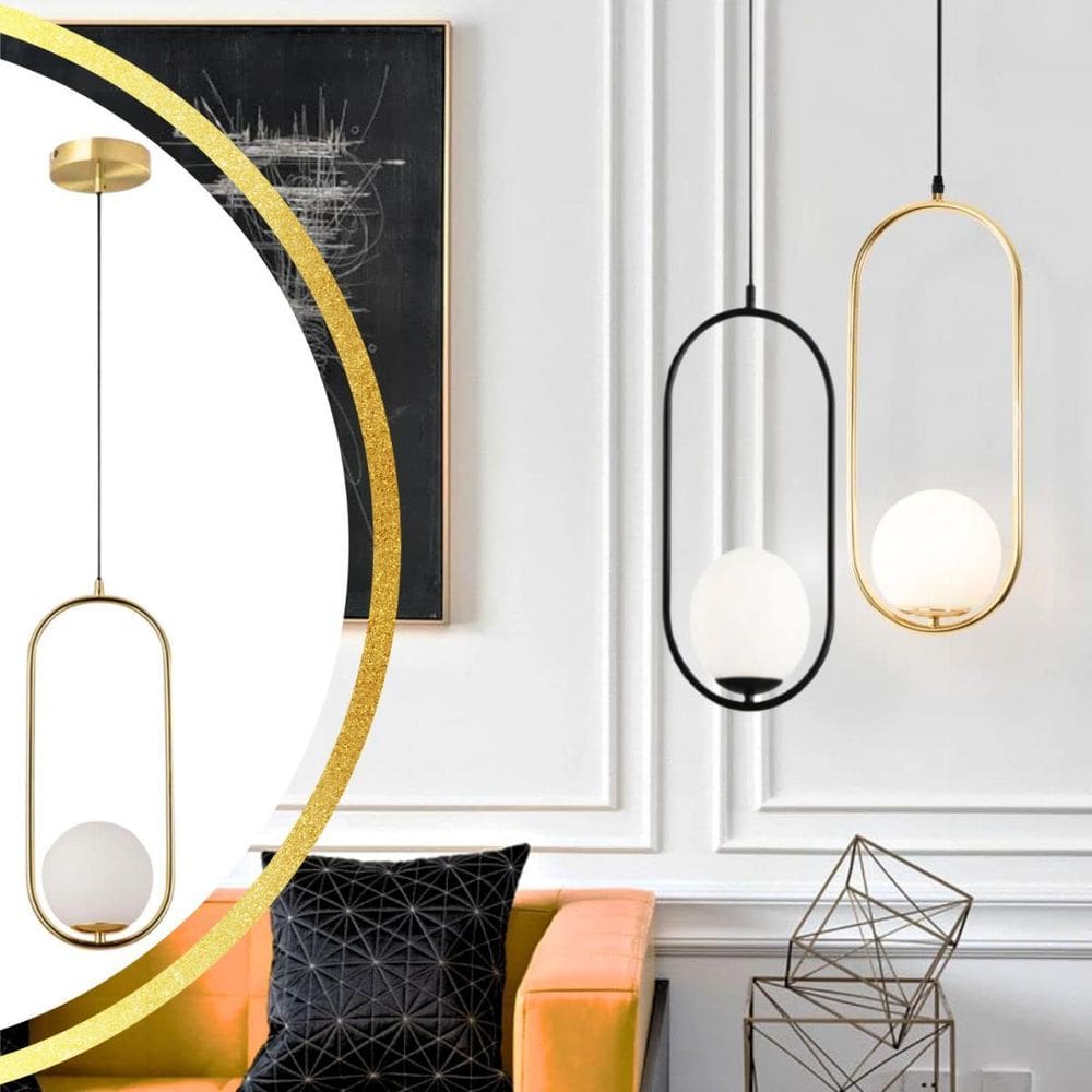 Luminária Jabuticaba 40Cm Metal Globo Vidro Lustre Pendente