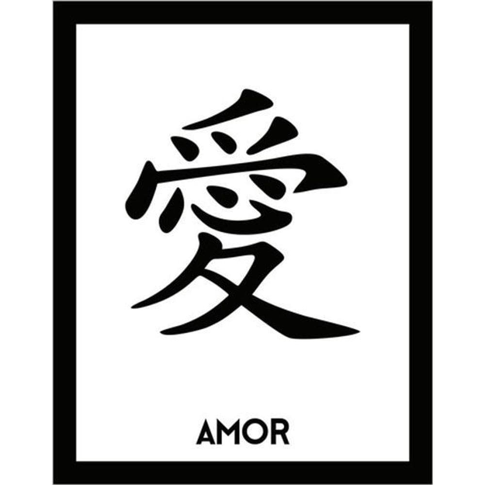 Kit 5 Placas Sinalização - Kanji Amor