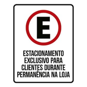 Kit 5 Placas Estacionamento Exclusivo Clientes Durante Loja