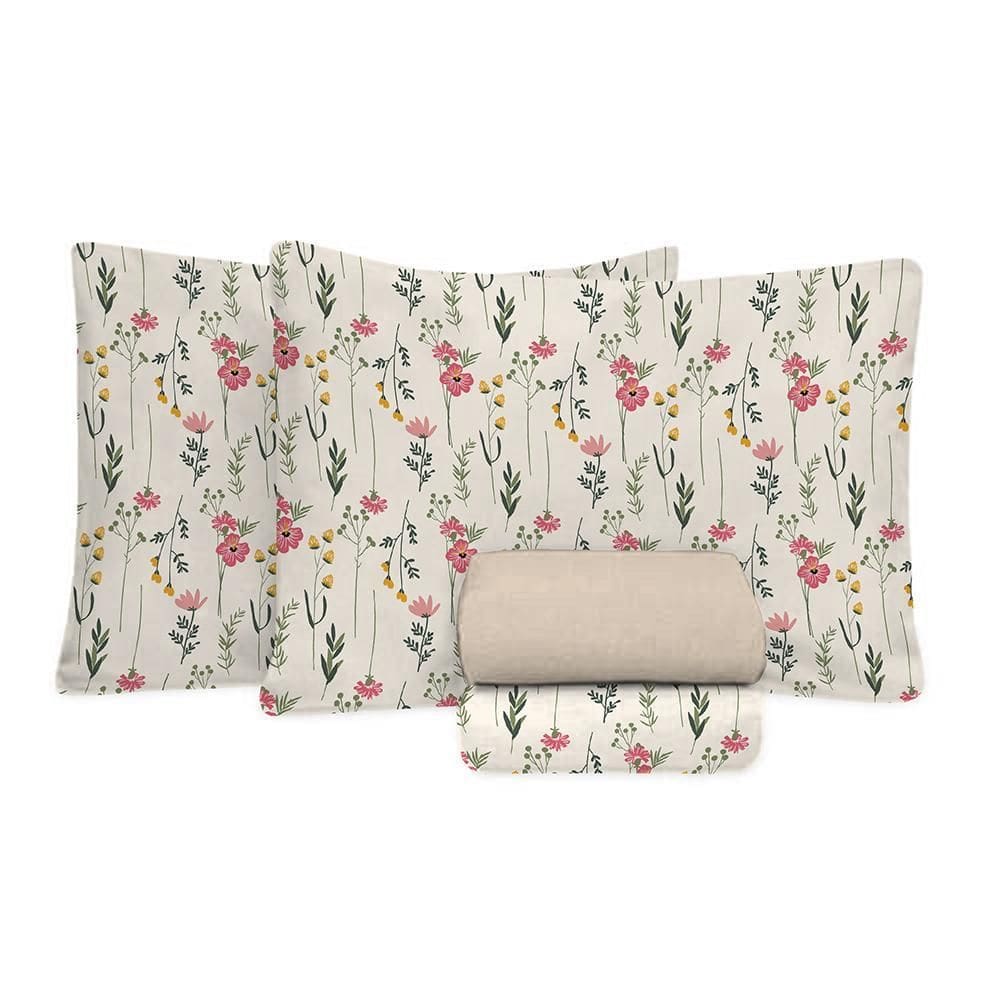Jogo De Cama Queen Size 130 Fios Fiori - Rebeca 7629
