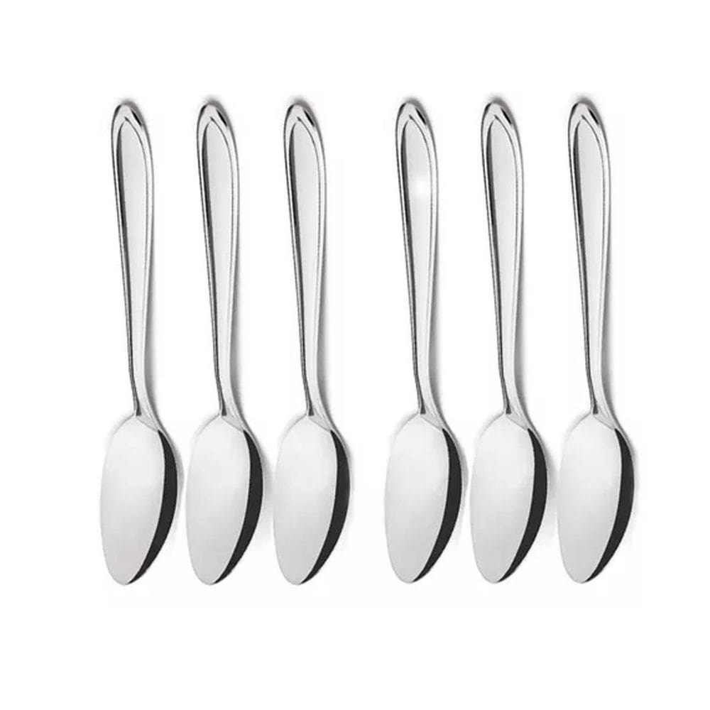 Kit Jogo Colher De Sopa Inox 6Pç Inox Aço Restaurante Buffet