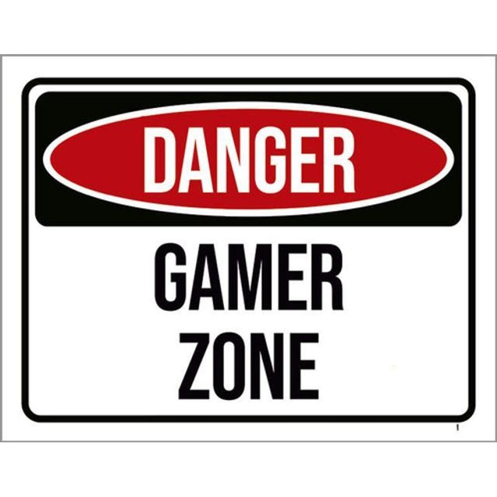 Kit 5 Placas Danger Gamer Zone 36X46