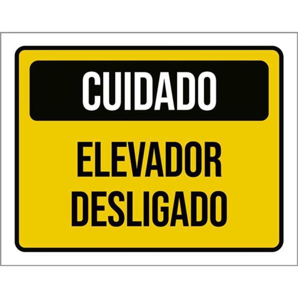 Kit 5 Placas Sinalização - Cuidado Elevador Desligado