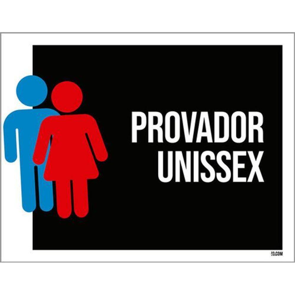 Kit 5 Placas Sinalização - Provador Unissex