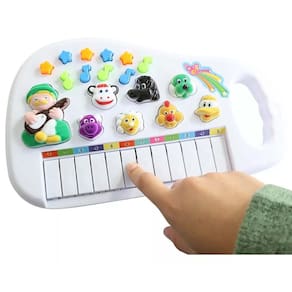 Teclado Piano Musical com Luz Infantil Fazendinha Baby Iaiao Aprendizado Criança