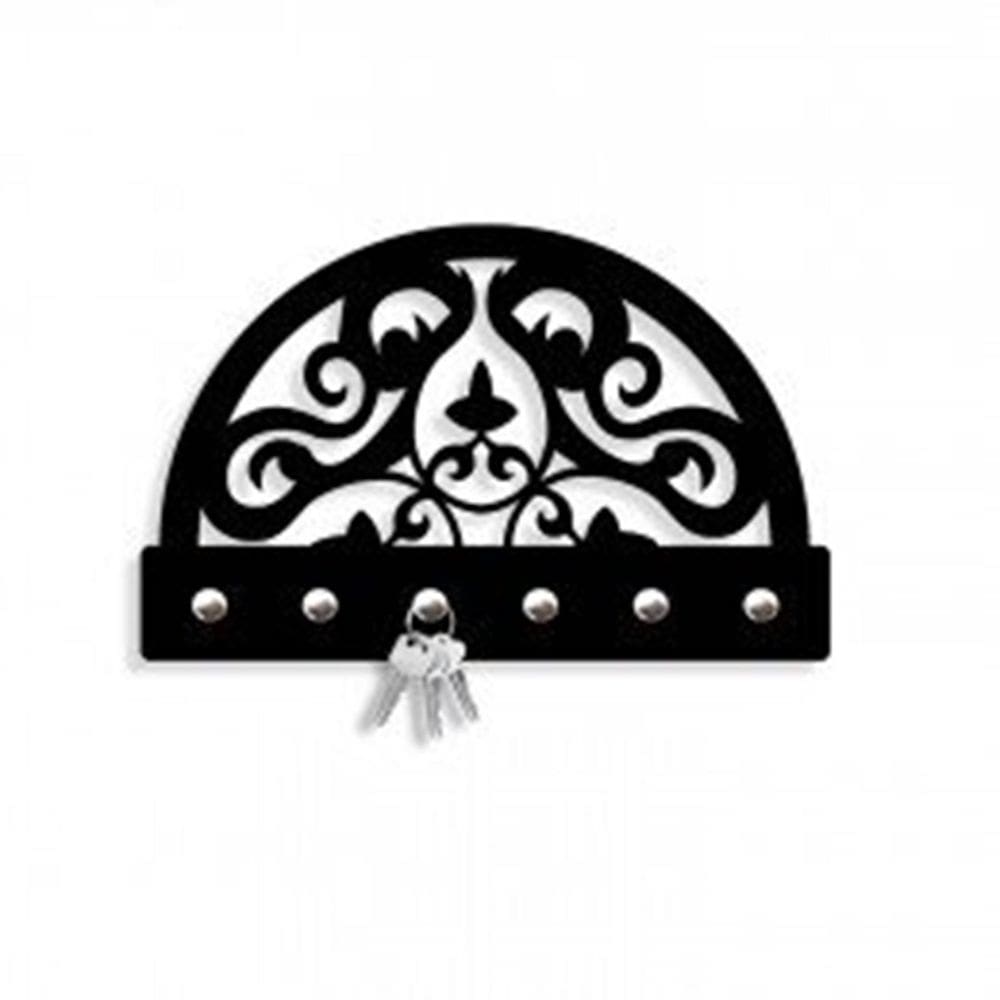 Porta Chaves Em Mdf 6 Mm Laminado Preto - Arabesco 01