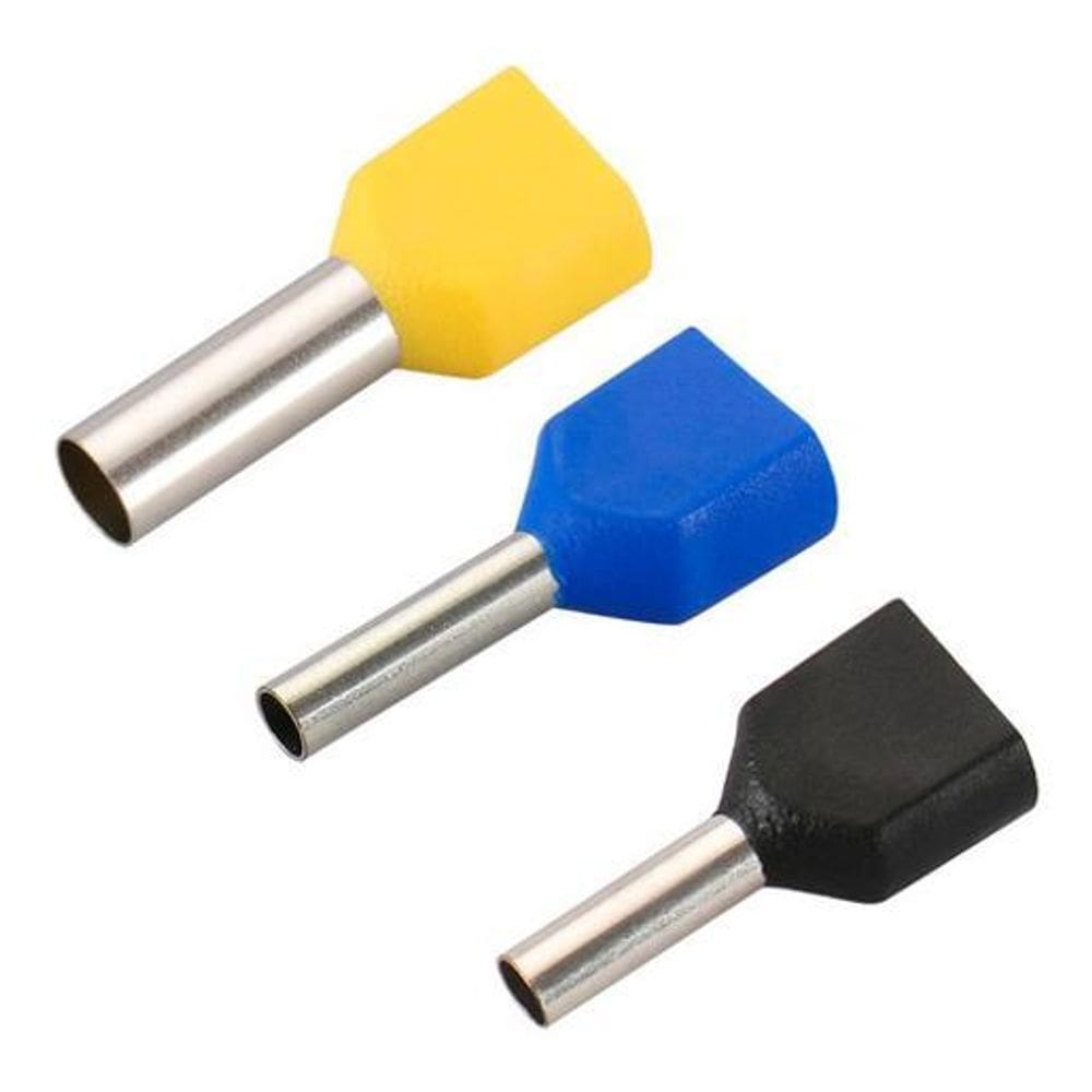 Kit 250Pçs Terminal Tubular Ilhós Duplos 1,5 / 2,5 / 6Mm