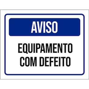 Kit 10 Placas De Aviso Equipamento Com Defeito 36X46