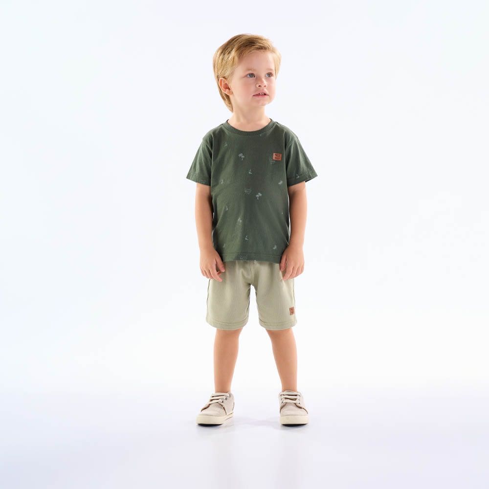 Camiseta Primeiros Passos Menino - Militar - 50658-356