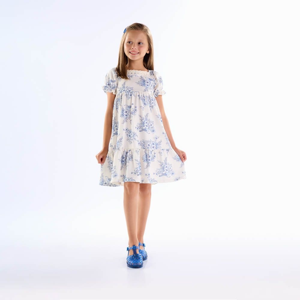 Vestido Infantil Menina - Digital Azul - 50719-1312