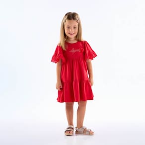 Vestido Primeiros Passos Menina - Vermelho - 50614-65