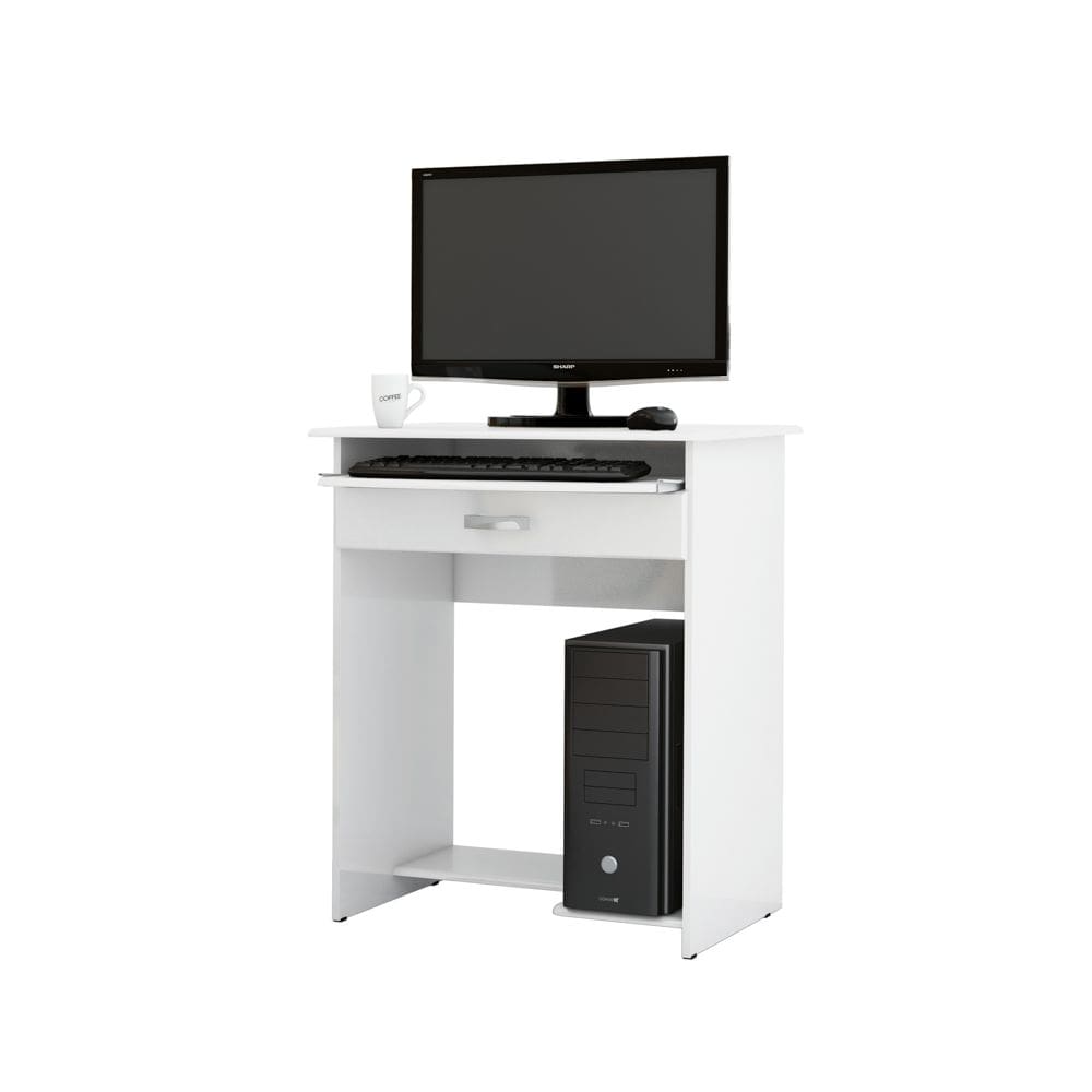 Mesa de Computador Pratica com Gaveta Branco - EJ Móveis