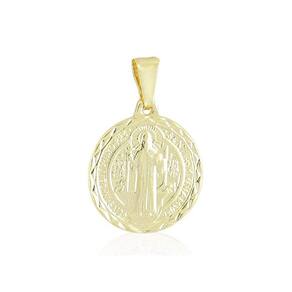 Pingente Sao Bento Banhado A Ouro 18K