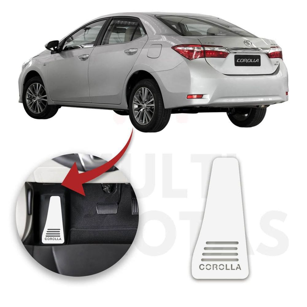 Descanso De Pé Toyota Corolla 15 A 19 Aço Escovado Prata