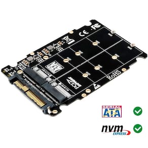 Placa Adadptadora 2 em 1, M.2 NVMe e M.2 SATA Para SSD U.2 - SFF-8639