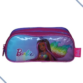 Estojo Escolar Duplo Barbie Infantil Juvenil Luxcel Sereia