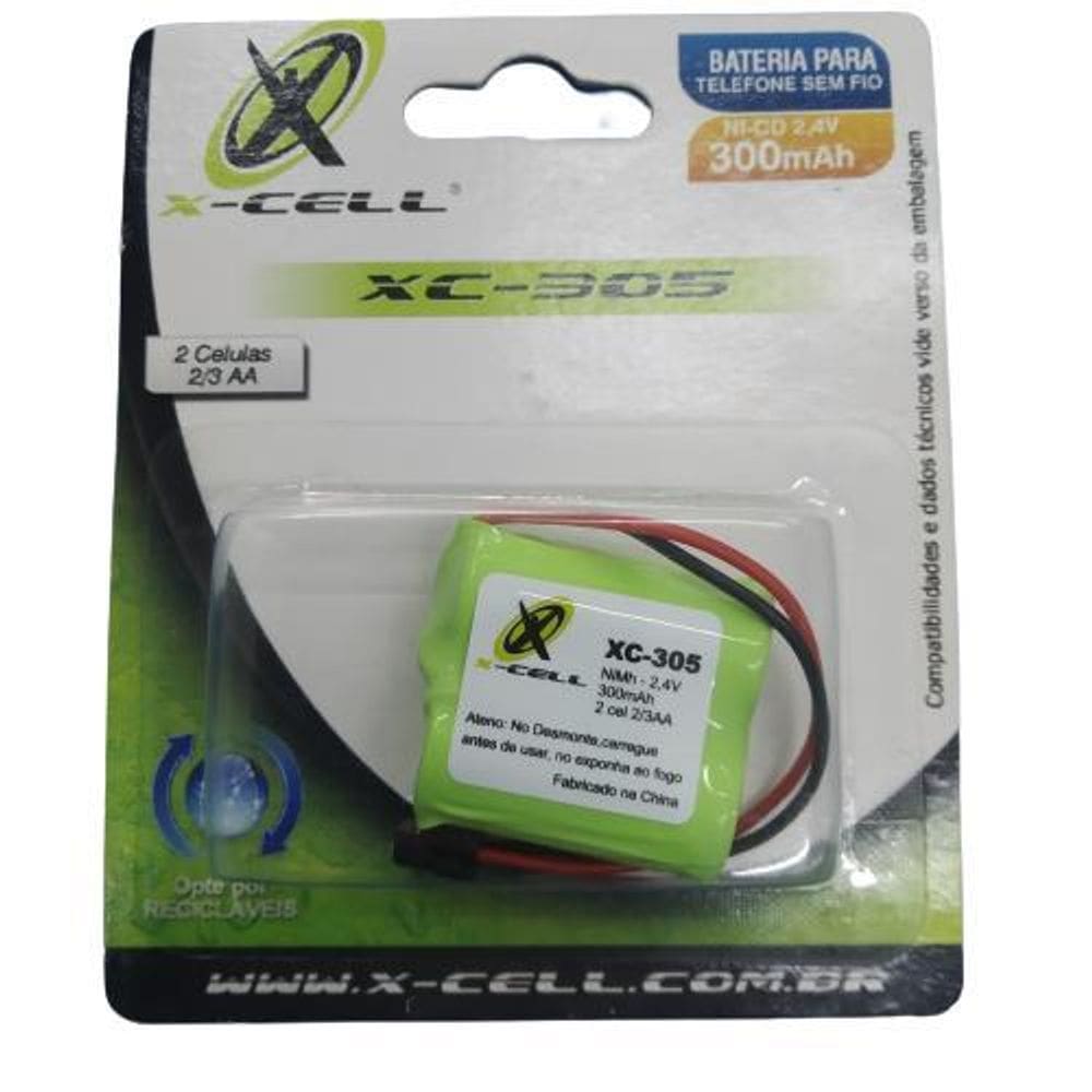 Bateria Para Telefone Sem Fio Xc-305 X-Cell 300Mah