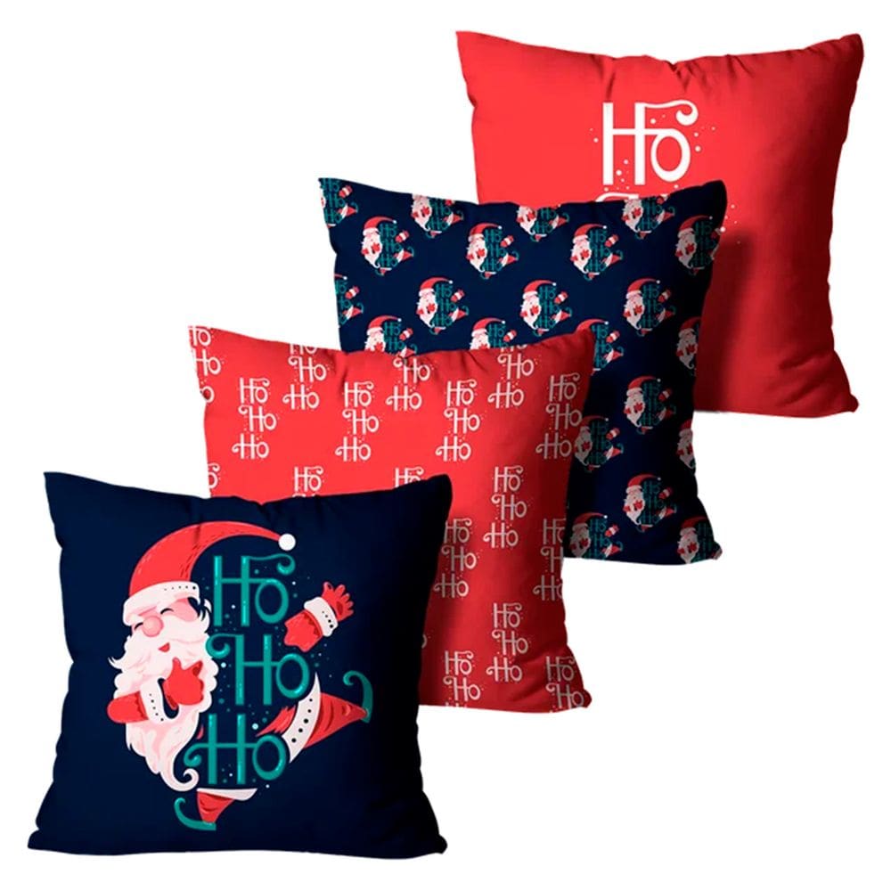 Kit Com 4 Capas de Almofadas  Decorativas Natal 45x45