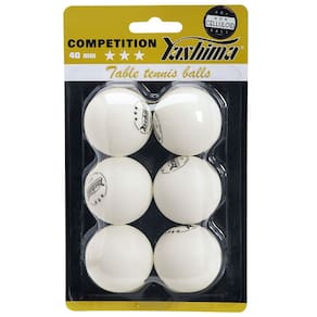 Bola de Tênis de Mesa Branca Yashima 3 Estrelas PVC Com 06 Unidades
