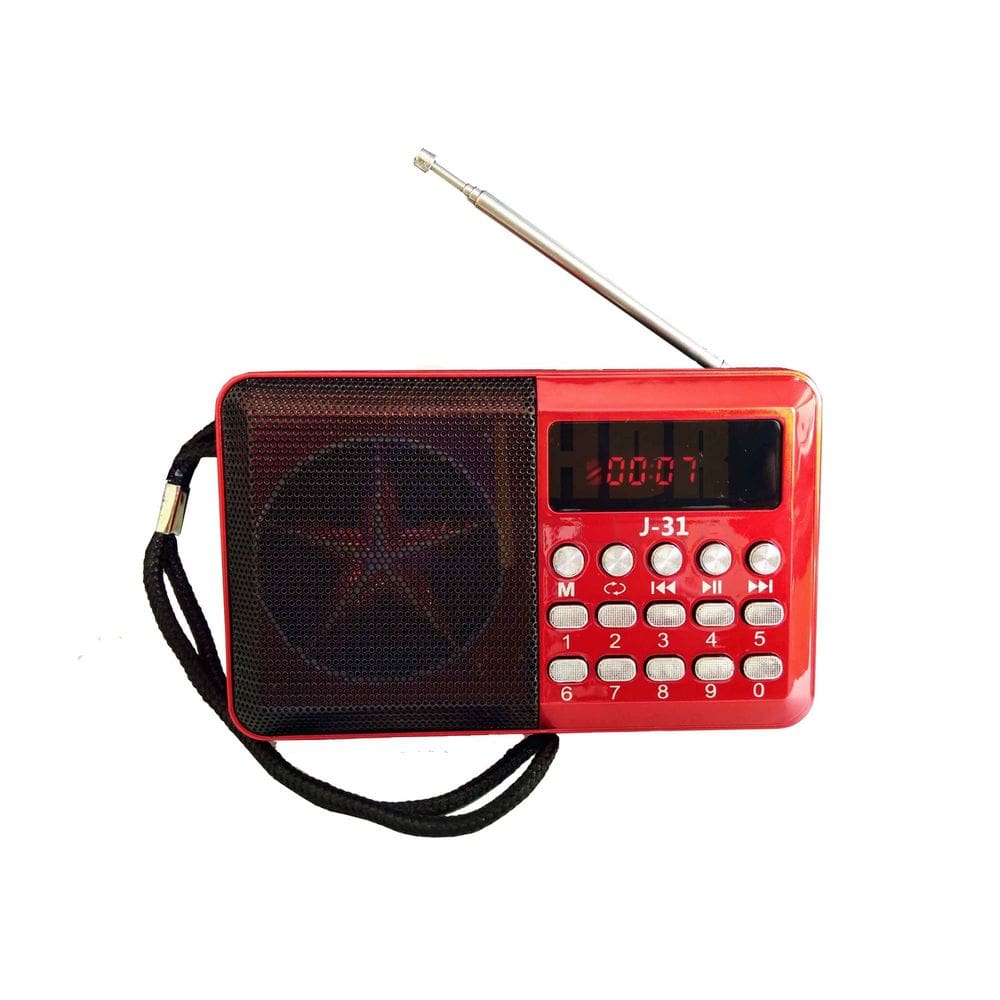 Mini Rádio FM/USB/Cartão de Memória J31 Altomex Vermelho Homologação: 54782214286