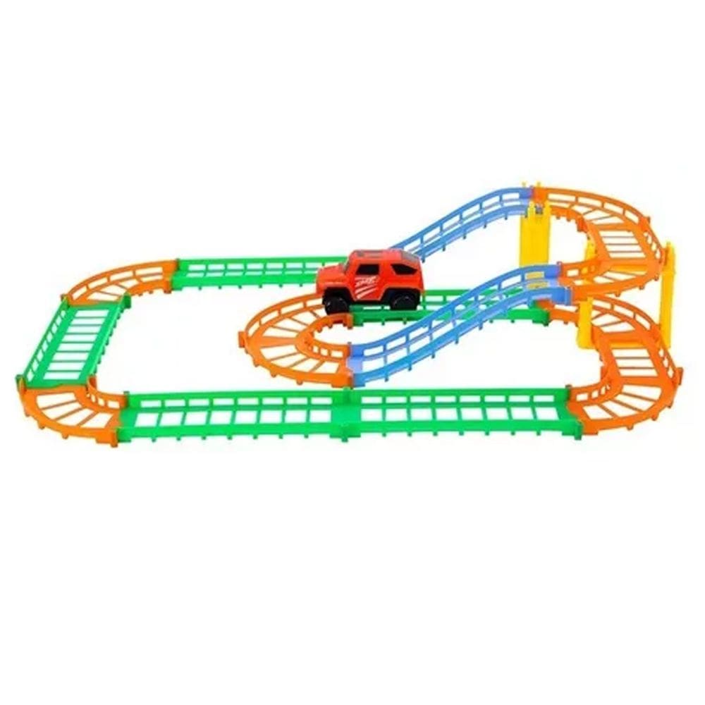 Pista de Carrinho 26 Peças Colorido Infantil Criança Brinquedo Diversao Lazer Entretenimento