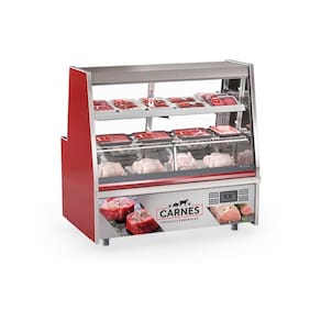 Balcão De Frios E Avícola Grta150 Gelopar Expositor De Carnes Vermelho 1,5mt 220v