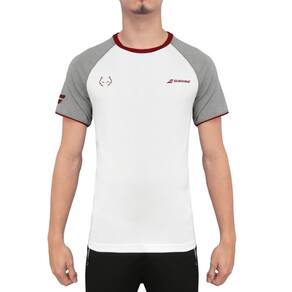 Camiseta Babolat Crew Neck Tee Lebron Branca e Cinza
