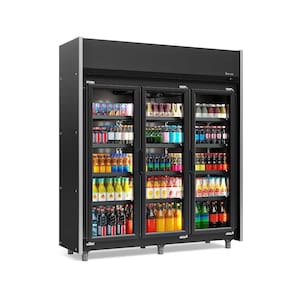 Expositor 3 Portas All Black Geas3plb Gelopar Auto Serviço Total Black 4 Prateleiras 220v