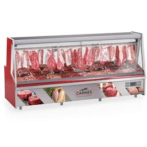 Balcão Frigorífico Premium Turino Com Depósito Gatp300ad Gelopar Expositor De Carnes Vermelho 220v